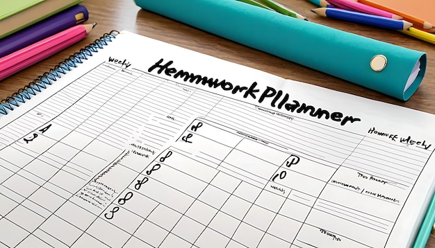 Weekly planner spread with project tracking